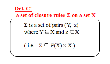 alternative definition of a set of closure rules